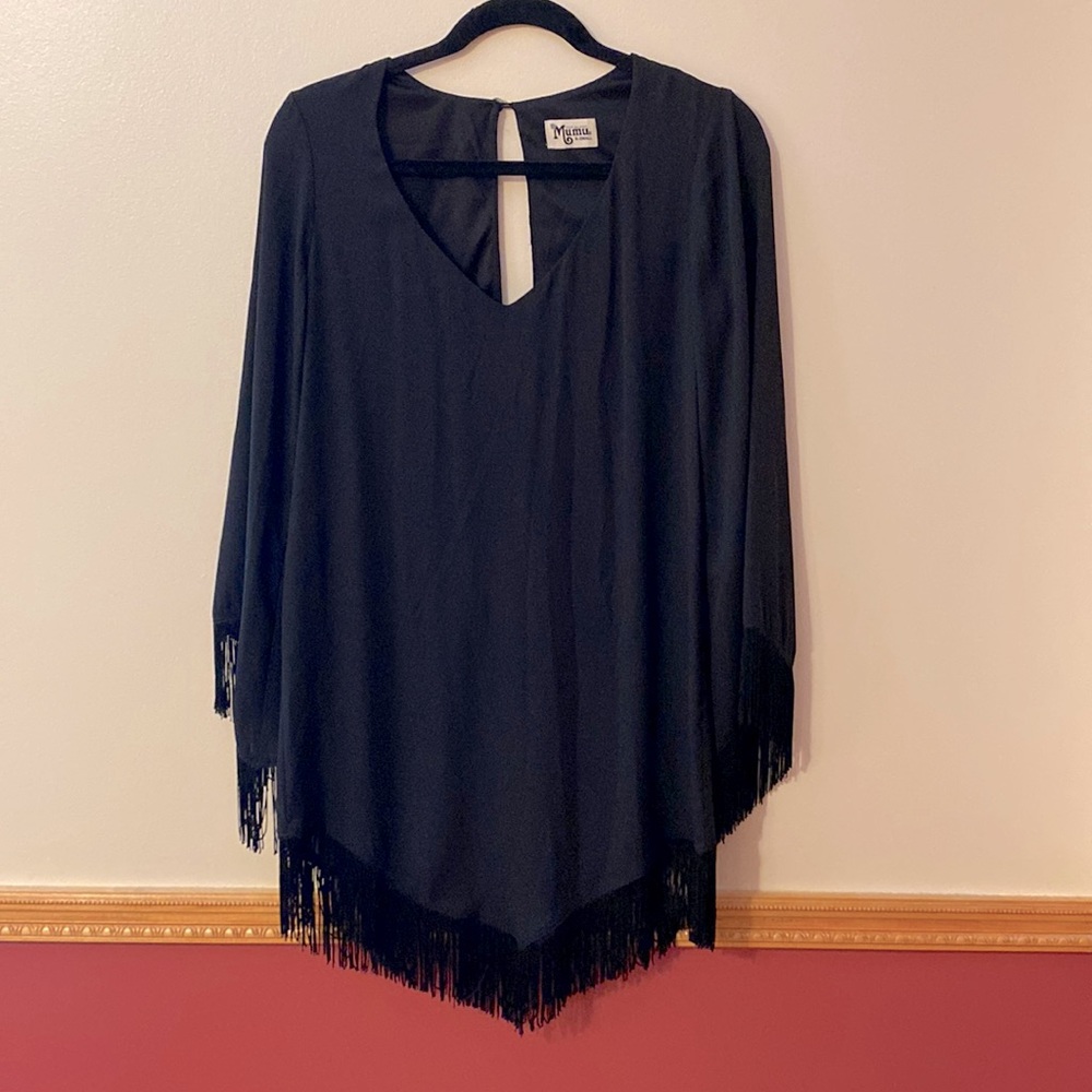 Show Me Your Mumu Fringe Bell Sleeve Dress Size XS - Picture 4 of 7